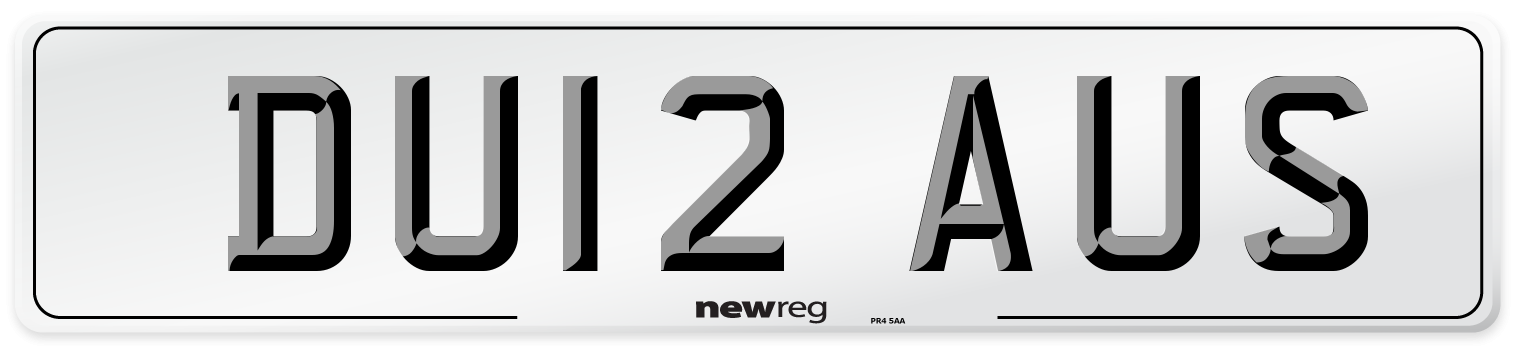 DU12 AUS Number Plate from New Reg